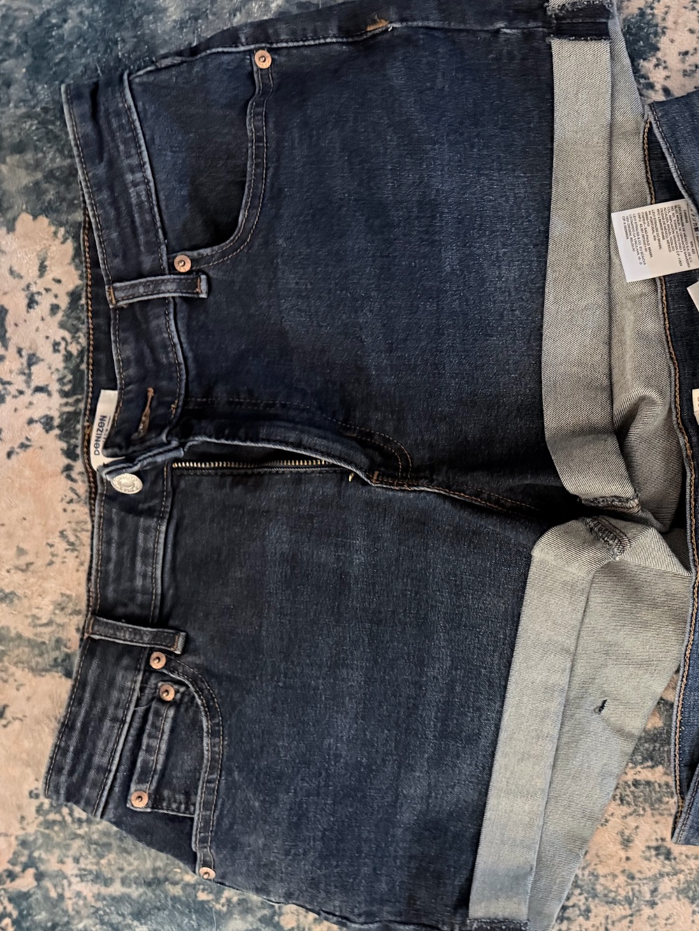 Levi's Dark Blue High Rise Denim Shorts
